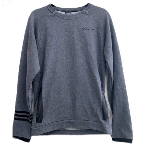adidas Other - Dark Grey Adidas Climalite Crew Neck Sweatshirt with Stripes Small